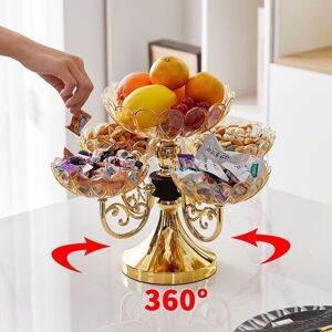 Light Luxury Rotating Snack Serving Tray Fruit Plate Stand Home Decor Light Luxury Rotating Snack Serving Tray Fruit Plate Stand Home Decor
