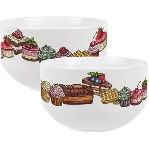 Purely Home Sweet Treats Large Dessert Bowl Set - 2x Ceramic Indulgent Serving Bowls Purely Home Sweet Treats Large Dessert Bowl Set - 2x Ceramic Indulgent Serving Bowls