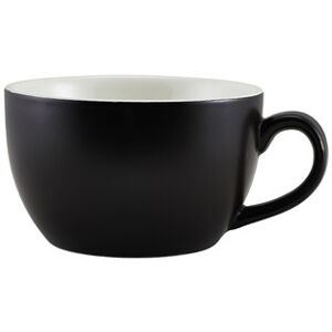 Genware Porcelain Matt Black Bowl Shaped Cup For Hotels 25cl/ 8.75oz Pack Of 6 Genware Porcelain Matt Black Bowl Shaped Cup For Hotels 25cl/ 8.75oz Pack Of 6