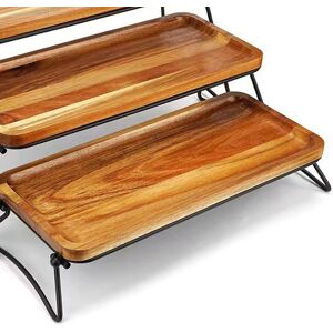 .›3 Tier Serving Stand Large Wood Dinner Serving Platter Tray For Appetizer Snac .›3 Tier Serving Stand Large Wood Dinner Serving Platter Tray For Appetizer Snac