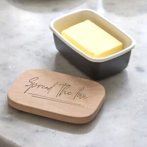 Engraved Enamel Butter Dish - \"Spread The Love\ Engraved Enamel Butter Dish - \"Spread The Love\