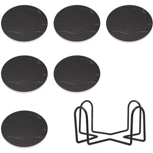 Sodial 3x(Coasters For Drinks, Ceramic Stone Coaster Set With Metal Holder Stand,1992 Sodial 3x(Coasters For Drinks, Ceramic Stone Coaster Set With Metal Holder Stand,1992