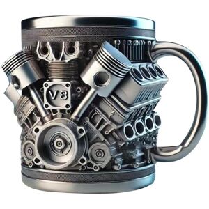 Sodial 2x(V8 Engines Stainless Steel Coffee Mug, Car Engine Coffee Cup With9652 Sodial 2x(V8 Engines Stainless Steel Coffee Mug, Car Engine Coffee Cup With9652