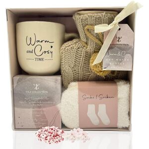 Hot Chocolate Gift Set With Mug, Socks, And Mini Winter Hot Water Bottle Gift Hot Chocolate Gift Set With Mug, Socks, And Mini Winter Hot Water Bottle Gift