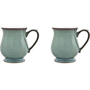 Denby - Regency Green Craftmans Coffee Mug Set Of 2 - 340ml Stoneware Ceramic C Denby - Regency Green Craftmans Coffee Mug Set Of 2 - 340ml Stoneware Ceramic C