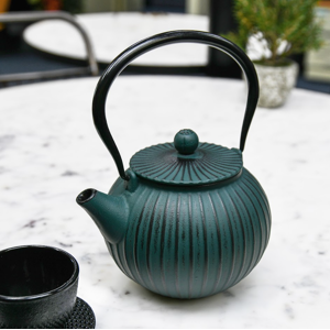 Black Country Metal Works Dark Green Japanese Inspired Tea Pot - Traditional Kitchen Decor Black Country Metal Works Dark Green Japanese Inspired Tea Pot - Traditional Kitchen Decor
