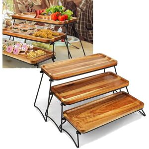3 Tier Serving Stand Large Wood Dinner Serving Platter Tray For Appetizer Sna Jy 3 Tier Serving Stand Large Wood Dinner Serving Platter Tray For Appetizer Sna Jy