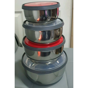 D.I.L Mixing Bowl Stainless Steel Salad Bowls With Airtight Lids Set Of 4 D.I.L Mixing Bowl Stainless Steel Salad Bowls With Airtight Lids Set Of 4