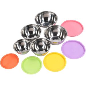 5pcs Mixing Bowls With Lids Stainless Steel Stackable Nesting Bowl Food 5pcs Mixing Bowls With Lids Stainless Steel Stackable Nesting Bowl Food