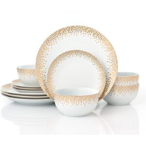 Waterside 12pc Gold Sparkle Porcelain Dinner Set - Luxury Tableware Waterside 12pc Gold Sparkle Porcelain Dinner Set - Luxury Tableware