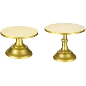 Uxcell 2pcs Round Cake Stand 8/10 Inch Dessert Table Display Set Serving Platter Gold Uxcell 2pcs Round Cake Stand 8/10 Inch Dessert Table Display Set Serving Platter Gold