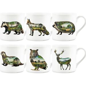 Purely Home Surreal British Animals & Landscapes Mugs Set - 6 Bone China Cups Gift Set Purely Home Surreal British Animals & Landscapes Mugs Set - 6 Bone China Cups Gift Set
