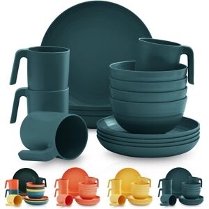 Kyraton Plastic Dinnerware Set Of 16 Pieces, Unbreakable And Reusable Light Wei Kyraton Plastic Dinnerware Set Of 16 Pieces, Unbreakable And Reusable Light Wei