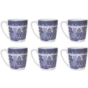 Set Of Six Churchill China Blue Willow 220 Ml Acorn Coffee Tea Mug China Gift Set Of Six Churchill China Blue Willow 220 Ml Acorn Coffee Tea Mug China Gift