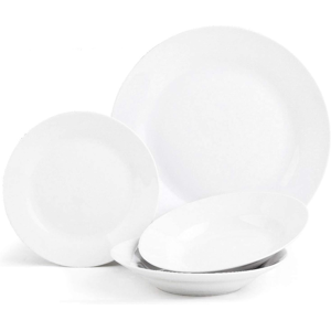 Does Not Apply 12pc Day To White Dinner Set - Microwave & Dishwasher Safe - 4 X Plates, Side So Does Not Apply 12pc Day To White Dinner Set - Microwave & Dishwasher Safe - 4 X Plates, Side So