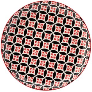 Utopia Cadiz Porcelain Plate Geometric Red & Black Serving For Cafe 8" (20cm) Pack Of 6 Utopia Cadiz Porcelain Plate Geometric Red & Black Serving For Cafe 8" (20cm) Pack Of 6