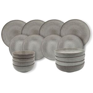 Cooks Professional Nordic Stoneware Dinner Set 16-Piece Reactive Glaze Grey Cooks Professional Nordic Stoneware Dinner Set 16-Piece Reactive Glaze Grey