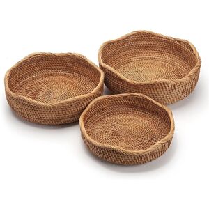 Rattan Bread Baskets Round Woven Fruit Bowls Key Holders Stackable For9090 Rattan Bread Baskets Round Woven Fruit Bowls Key Holders Stackable For9090