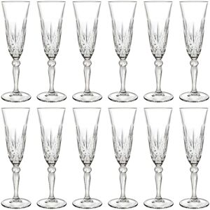 12x Rcr Crystal 160ml Melodia Glass Champagne Flutes Prosecco Wedding Glasses 12x Rcr Crystal 160ml Melodia Glass Champagne Flutes Prosecco Wedding Glasses