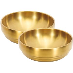Sodial 2x(2pcs 7.3in Gold Stainless Steel Soup Bowl, 35oz Walled Sashimi Dish,7886 Sodial 2x(2pcs 7.3in Gold Stainless Steel Soup Bowl, 35oz Walled Sashimi Dish,7886