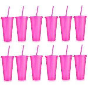 12 Pieces Reusable Cups With Lids And Straws, 24 Oz Glitter Plastic Cup For7321 12 Pieces Reusable Cups With Lids And Straws, 24 Oz Glitter Plastic Cup For7321