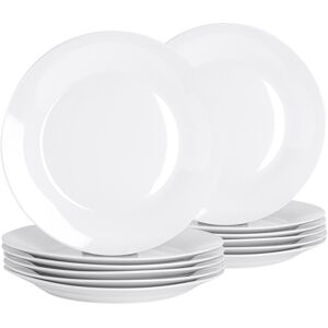 Argon Tableware 24x Classic White Dinner Plates Porcelain Dining Serving Dishes 30cm Argon Tableware 24x Classic White Dinner Plates Porcelain Dining Serving Dishes 30cm