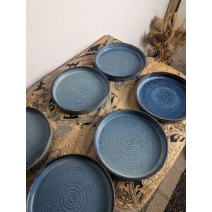 6x Genware Ex Resturant Terra Porcelain Aqua Blue Side Dessert Plates 20 Cm 6x Genware Ex Resturant Terra Porcelain Aqua Blue Side Dessert Plates 20 Cm