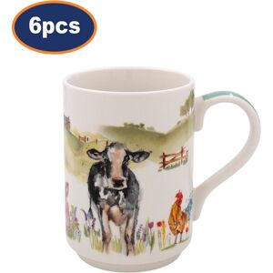 Lesser & Pavey Ceramic Mug 6pcs 300ml Farmyard Animals Ceramic Coffee Cup Hot Vintage Design Lesser & Pavey Ceramic Mug 6pcs 300ml Farmyard Animals Ceramic Coffee Cup Hot Vintage Design