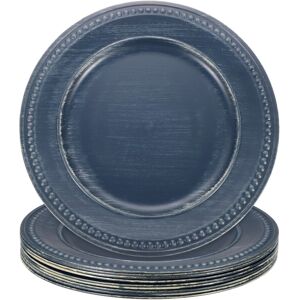 Metallixity 10pcs Charger Plates Bulk 13\" Plastic Beaded Chargers Dinner Plates, Dark Blue Metallixity 10pcs Charger Plates Bulk 13\" Plastic Beaded Chargers Dinner Plates, Dark Blue