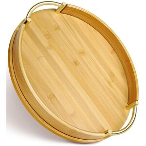 14inch Round Bamboo Serving Tray With Handles - Decorative Tray,Breakfast1031 14inch Round Bamboo Serving Tray With Handles - Decorative Tray,Breakfast1031