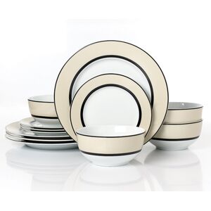 Waterside 12pc York Cream Band Dinner Set Waterside 12pc York Cream Band Dinner Set