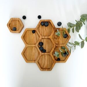 Aboutwood Honeycomb Wooden Serving Platter - Divided Tray - Cheese Board- Charcuterie Tray Aboutwood Honeycomb Wooden Serving Platter - Divided Tray - Cheese Board- Charcuterie Tray