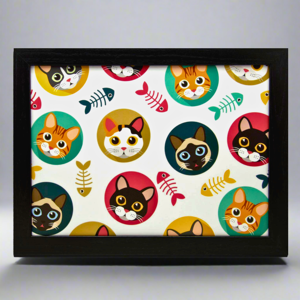 Fabulous Felines Fish Face Cat Design Lap Tray Cushioned Bean Bag Padded Dinner Table Trays Gift Fabulous Felines Fish Face Cat Design Lap Tray Cushioned Bean Bag Padded Dinner Table Trays Gift