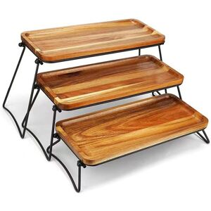 3 Tier Serving Stand Large Wood Dinner Serving Platter Tray For Appetizer S Ou 3 Tier Serving Stand Large Wood Dinner Serving Platter Tray For Appetizer S Ou