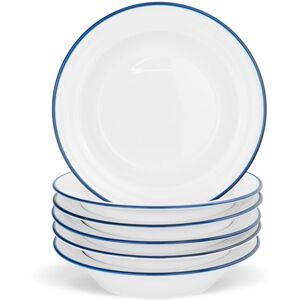 Nicola Spring 6x White Farmhouse Soup Plates Rustic Country Cottage Dining Crockery 22cm Nicola Spring 6x White Farmhouse Soup Plates Rustic Country Cottage Dining Crockery 22cm