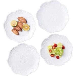 Eplze Ybk Tech Elegant Round Embossed Lace Plates, Porcelain Dessert Plates For Break Eplze Ybk Tech Elegant Round Embossed Lace Plates, Porcelain Dessert Plates For Break
