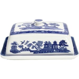 Dunlevy Blue Willow Butter Dish With Lid Ceramic Storage Serving Breakfast Container Dunlevy Blue Willow Butter Dish With Lid Ceramic Storage Serving Breakfast Container