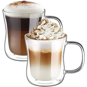 2x350ml Double Walled Coffee Glasses Mugs Cappuccino Latte Macchiato Glasses Cup 2x350ml Double Walled Coffee Glasses Mugs Cappuccino Latte Macchiato Glasses Cup