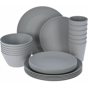 Geezy Grey Picnic Camping Set Dinner Plate Tableware Bbq Outdoor Party Travel 24pcs Geezy Grey Picnic Camping Set Dinner Plate Tableware Bbq Outdoor Party Travel 24pcs