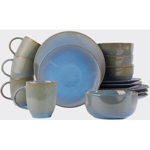 Waterside 16pc Reactive Glaze Blue Dinner Set Waterside 16pc Reactive Glaze Blue Dinner Set