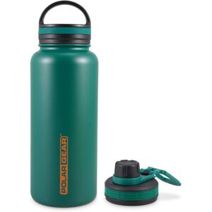 Polar Gear 1 Litre Water Bottle With 2 Lids - Vacuum Insulated, Double Wall, Le Polar Gear 1 Litre Water Bottle With 2 Lids - Vacuum Insulated, Double Wall, Le