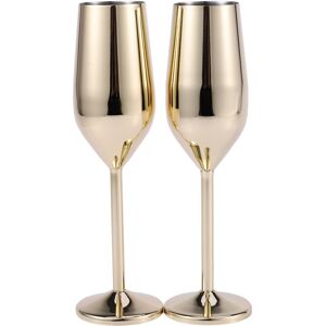 Sodial 3x(2pcs/set Shatterproof Stainless Champagne Glasses Brushed Gold Wedding9586 Sodial 3x(2pcs/set Shatterproof Stainless Champagne Glasses Brushed Gold Wedding9586