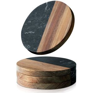 Sodial 2x(Coasters Set Of 4 For Drinks,Marble-Wood Spliced Coaster For Tabletop 3127 Sodial 2x(Coasters Set Of 4 For Drinks,Marble-Wood Spliced Coaster For Tabletop 3127