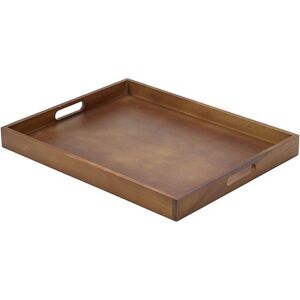 Genware Tray Black Acacia Wood Butlers Bar Home Serving Tray 49 X 38.5 X 4.5cm Genware Tray Black Acacia Wood Butlers Bar Home Serving Tray 49 X 38.5 X 4.5cm