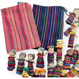 Thorness Set Of 20 Guatemalan Handmade Worry Dolls With 2 Colourful Crafted Storage Bags Thorness Set Of 20 Guatemalan Handmade Worry Dolls With 2 Colourful Crafted Storage Bags