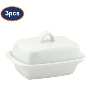 Apollo Ceramic Butter Dish White Butter Keeper With Lid Food Cheese Storage Dish 3pcs Apollo Ceramic Butter Dish White Butter Keeper With Lid Food Cheese Storage Dish 3pcs