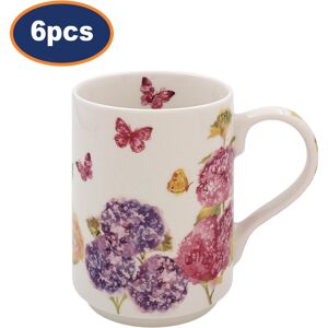 Lesser & Pavey Ceramic Mug 6pcs Coffee Cup Butterfly Blossom Floral Pink Flowers Gift Idea Lesser & Pavey Ceramic Mug 6pcs Coffee Cup Butterfly Blossom Floral Pink Flowers Gift Idea