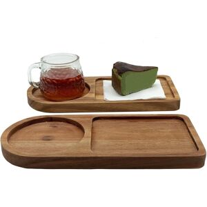 Heiboa Small Wooden Serving Tray Platters, Set Of 2 Wood Tray Drink Trays For C Heiboa Small Wooden Serving Tray Platters, Set Of 2 Wood Tray Drink Trays For C