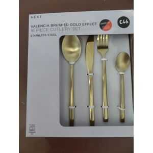 Next Valencia 16 Piece Brushed Gold Stainless Steel Cutlery Set Bnip Next Valencia 16 Piece Brushed Gold Stainless Steel Cutlery Set Bnip