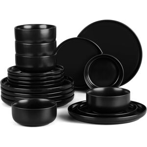 Haware 18 Piece Dinner Set, Stoneware Dinnerware Service For 6, Elegant Matte G Haware 18 Piece Dinner Set, Stoneware Dinnerware Service For 6, Elegant Matte G